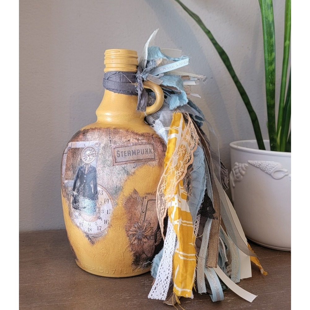Boho Folk Art Painted‎ Bottle